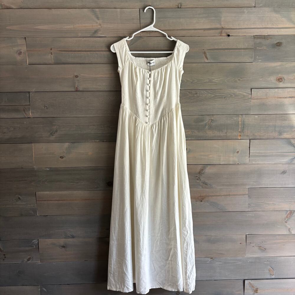 PRINCESS POLLY | NWT Romantic Maxi Dress White Size 4 Cotton Linen